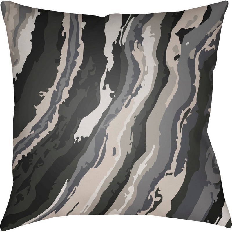 Textures Indoor/Outdoor Throw Pillow Livabliss Color: Ink Size: 18″ H x 18″ W x 4″ D