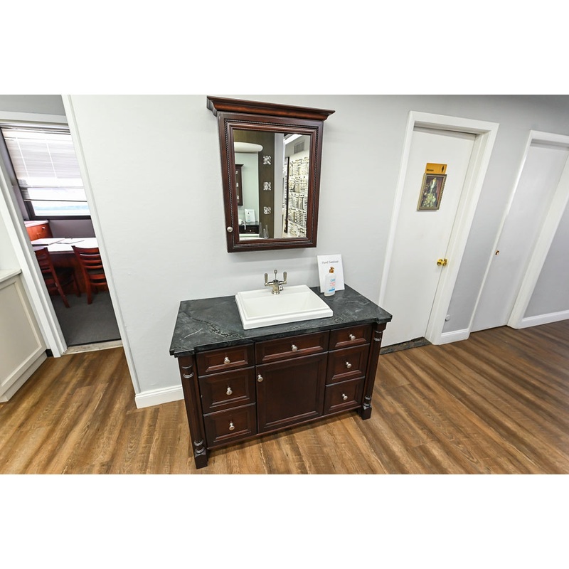 Traditional Cherry Wood 50 1/2″ Vanity with Countertop, Sink and Faucet
