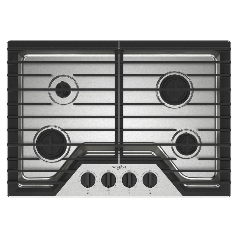 Whirlpool WCGK3030PS 30-inch Gas Cooktop with SpeedHeat Burners