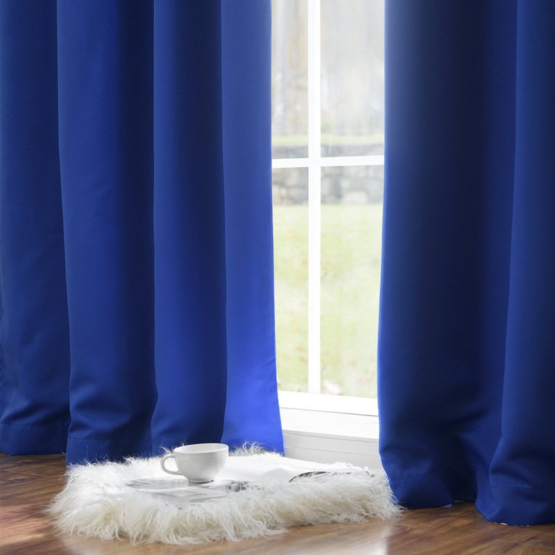 Bantam Solid Blackout Thermal Rod Pocket Curtain Panels (Set of 2) Ebern Designs Curtain Color: Royal Blue Size per Panel: 52″ W x 96″ L
