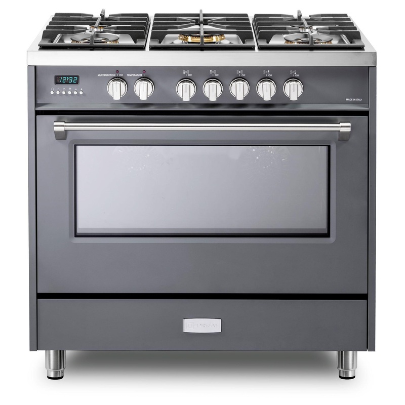 Verona VDFSGE365SG Designer 36″ Dual Fuel Single Oven Range – Slate Gray