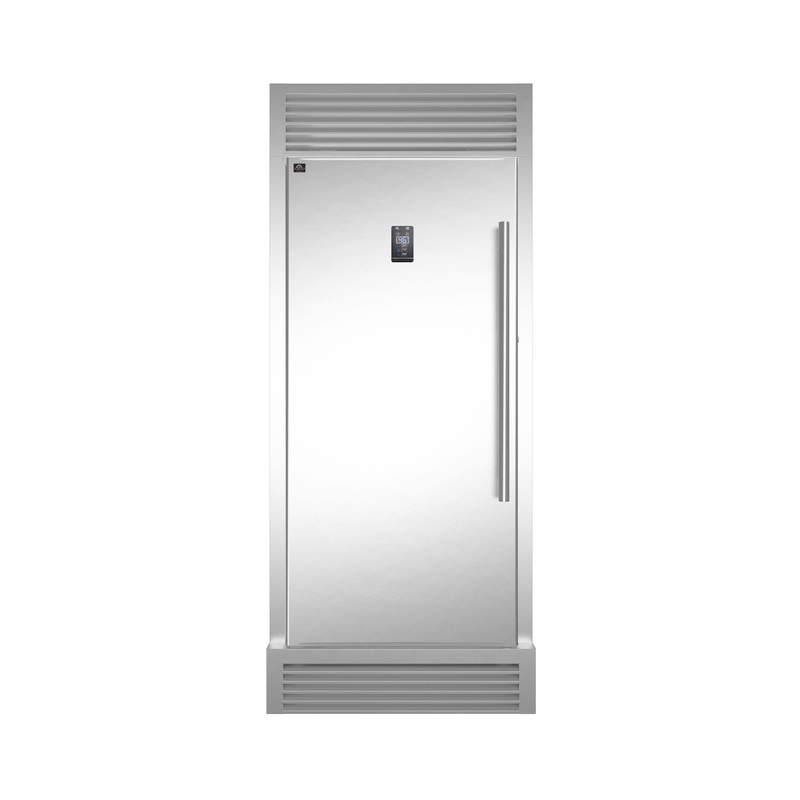 Forno FFFFD193332LS Forno Rizzuto 28″ Left Hand Swing Open 13.8 Cu.Ft. Stainless Steel Dual Zone Refrigerator/Freezer