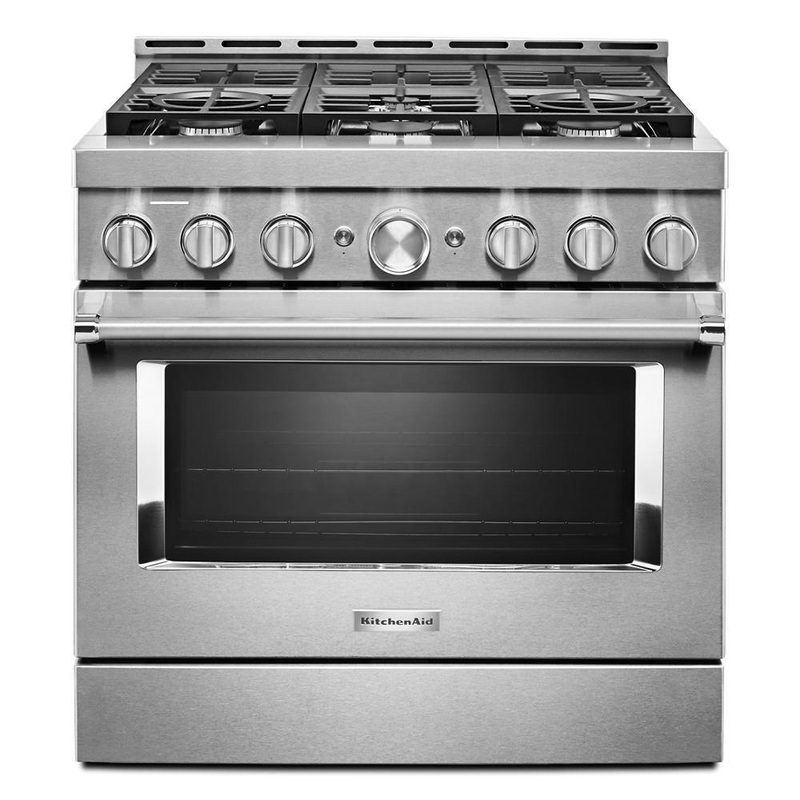 KFGC506JSS KitchenAid 36” Smart Commercial-Style Gas Range with 6 Burners