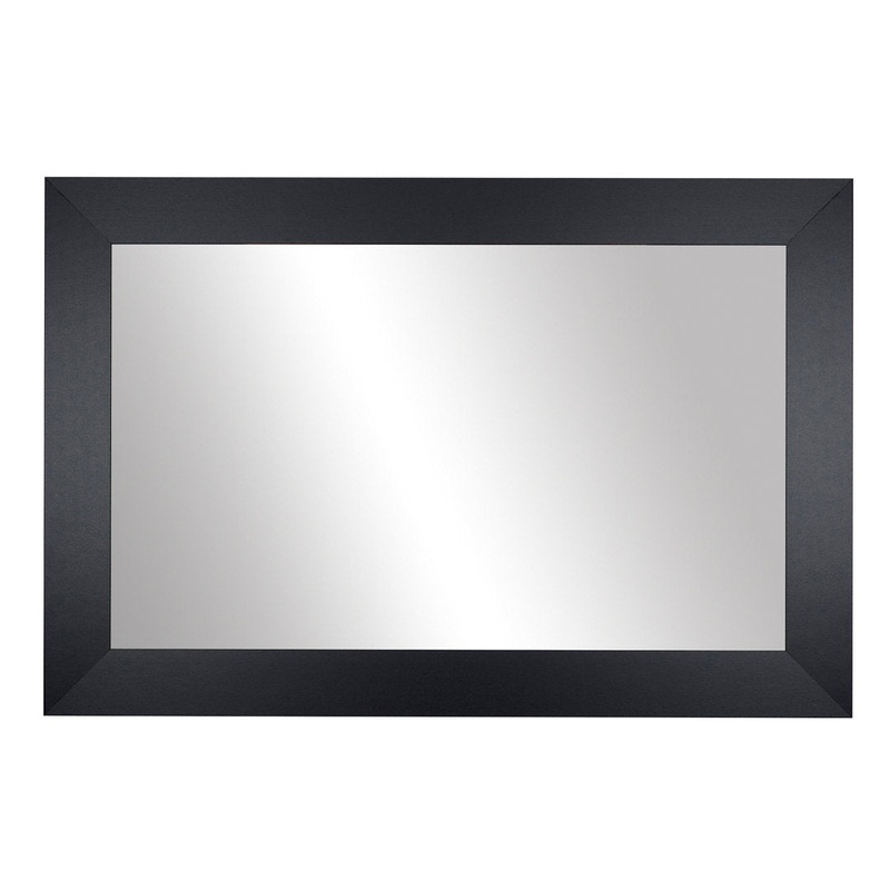 Shmuel Wood Framed with Safety Backing Ideal for Bathroom / Vanity Mirror Wade Logan Size: 20″ x 54″ Finish: Black