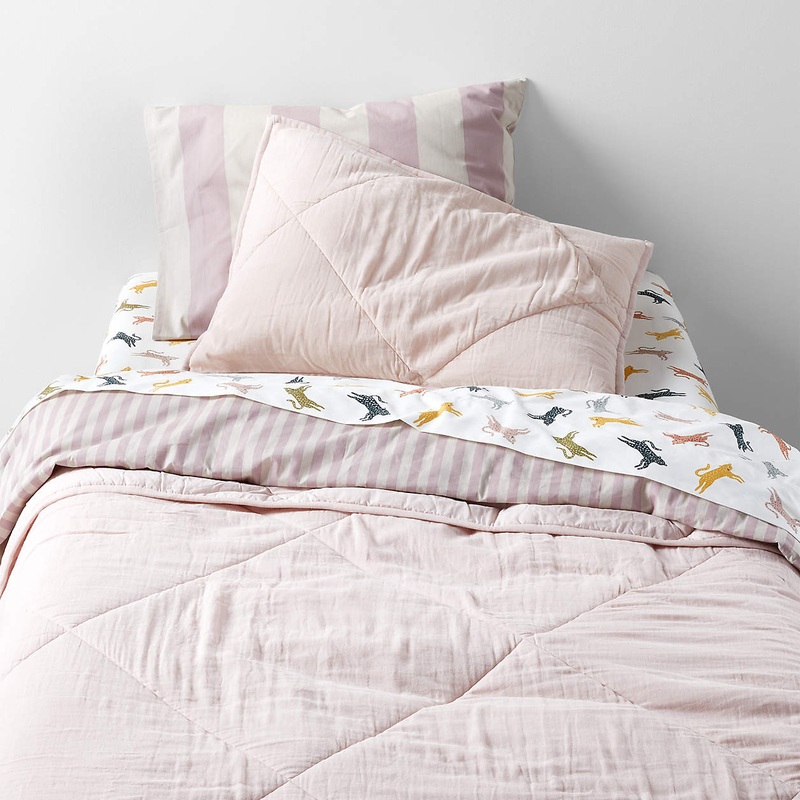 Supersoft Lilac Rose Organic Cotton Gauze Kids Quilt- Queen