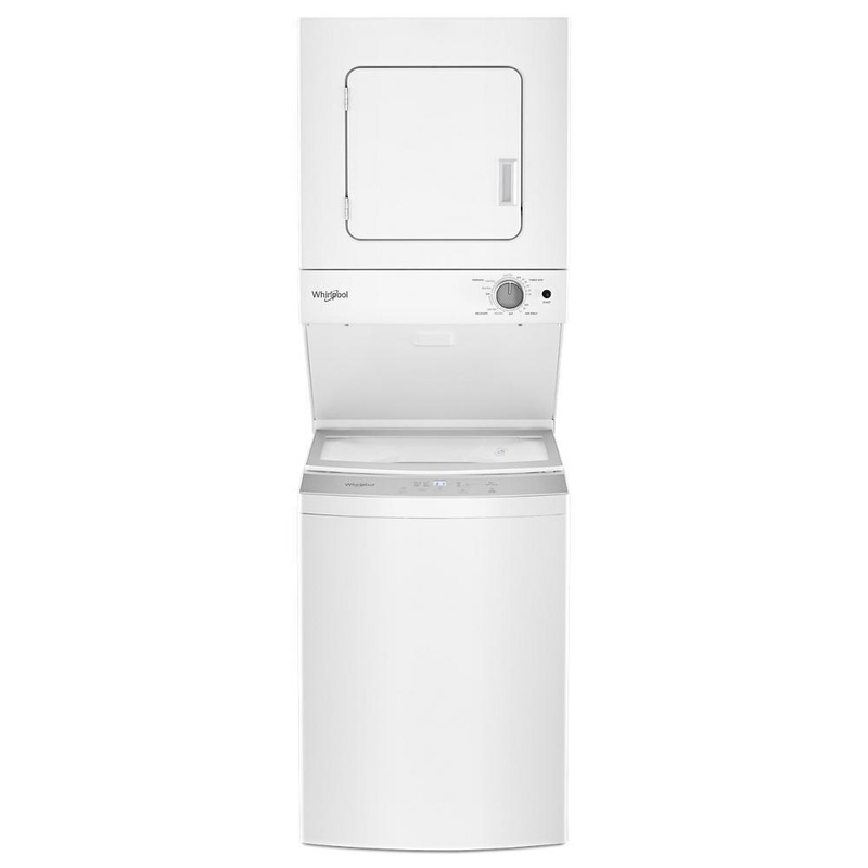 Whirlpool WET4124HW 1.6 cu.ft, 120V/20A Electric Stacked Laundry Center with 6 Wash cycles and Wrinkle Shield
