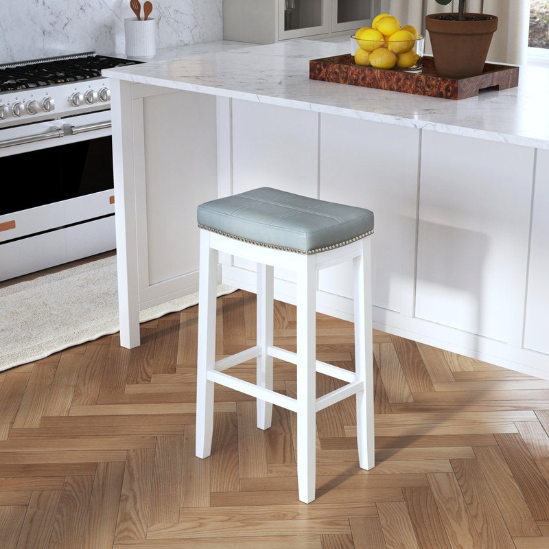 Arlyce Counter & Bar Solid Wood Backless Stool with Upholstered Seat Lark Manor Seat Height: Bar Stool (32.25″ Seat Height)