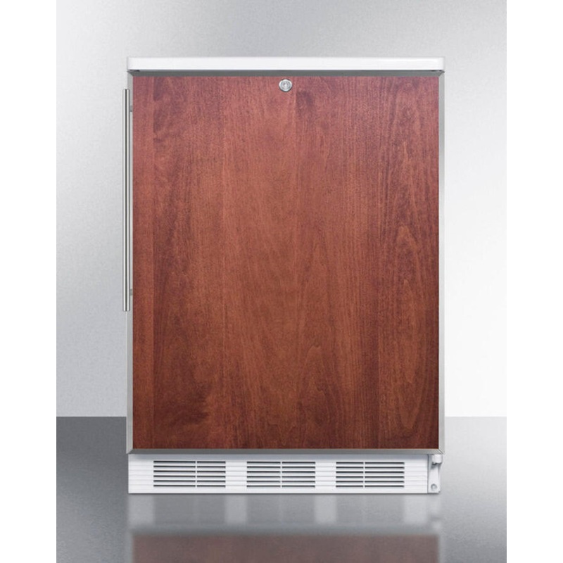 Summit FF6LBI7FR Commercially Listed Built-In Undercounter All-Refrigerator For General Purpose Use, Auto Defrost W/Lock, Ss Door Frame For Slide-In Panels, And White Cabinet
