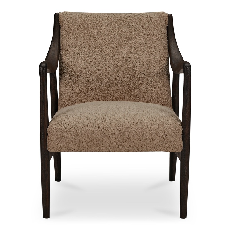 Timeless Oak Slumber Chair with Plush Faux Shearling