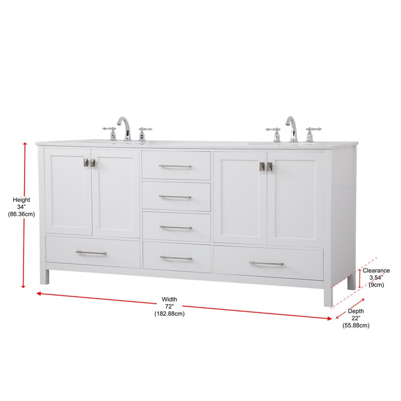 Bagdai 72″ Wide Bathroom Vanity Set Wade Logan Base Finish: White, Top Finish: Calacatta Quartz