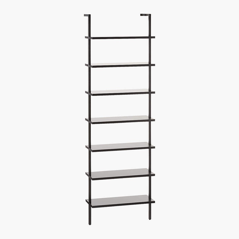 Stairway Black Metal Wall Mount Bookshelf 96”