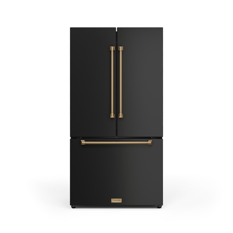 Thor Kitchen RF3621CTD00BRZ 36 Inch 20.3 Cu Ft French Door Counter Depth Refrigerator With Ice Maker In Black/Bronze Gordon Ramsay Series – Rf3621Ctd00-Brz