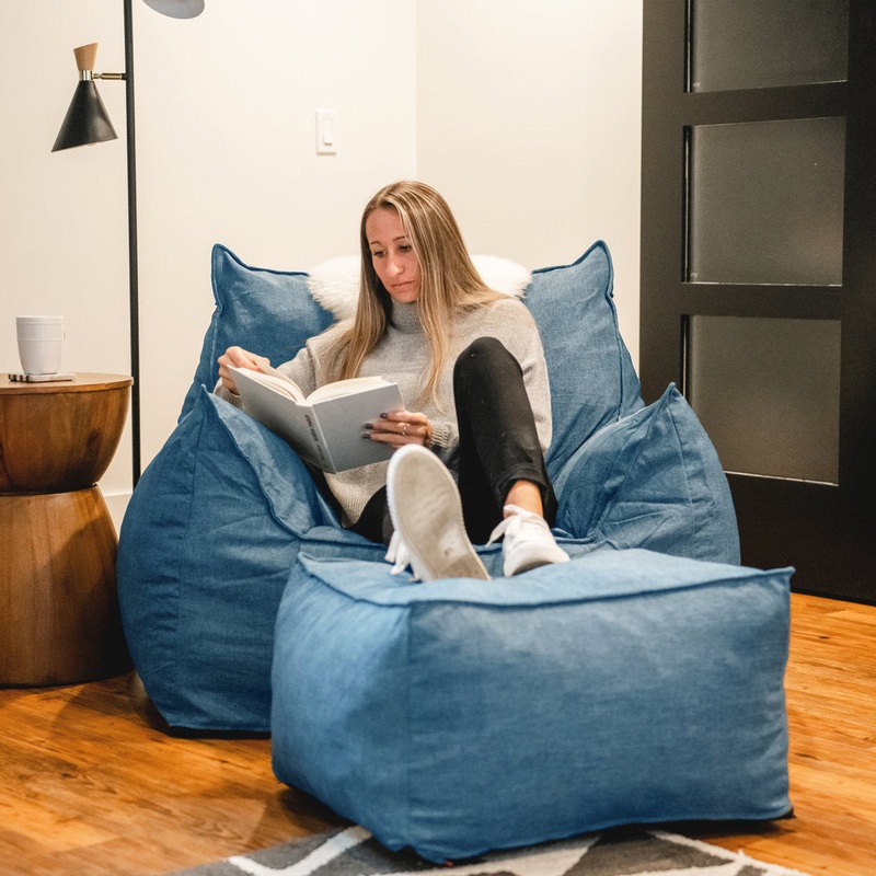 Big Joe Imperial Bean Bag Lounger Big Joe Fabric: Pacific Blue Union 100% Polyester