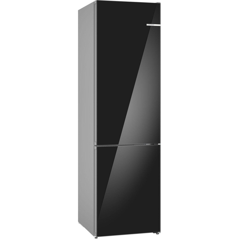 Bosch B24CB80ESB 800 Series Free-Standing Fridge-Freezer With Freezer At Bottom, Glass Door 24″ Black