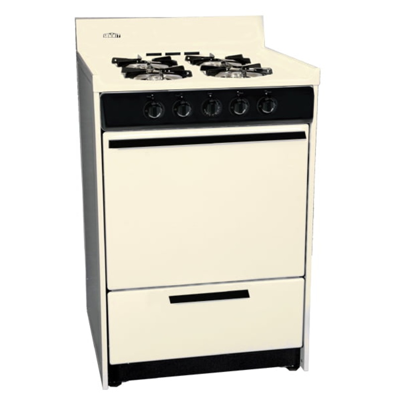 Summit SNM6107C Bisque Gas Range In Slim 24″ Width With Electronic Ignition, Replaces The Stm6107