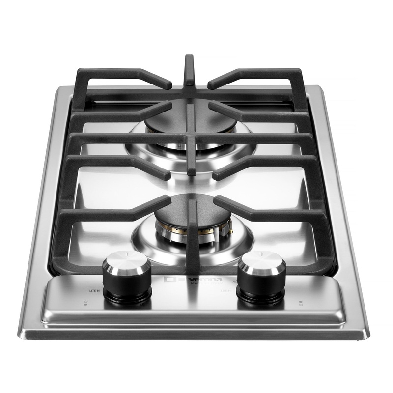 Verona VDGCT212FSS Verona 12″ Designer Gas Cooktop – Brass Burners – Ss