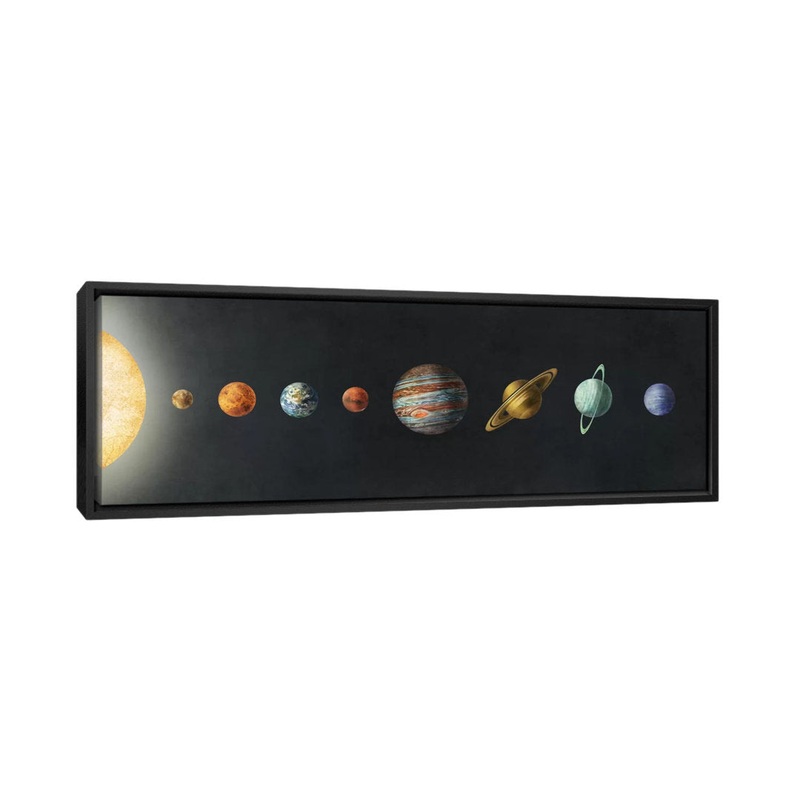 The Solar System’ by Terry Fan – Wrapped Canvas Panoramic Print Harriet Bee Size: 12″ H x 36″ W x 1.5″ D Format: Black Framed Canvas