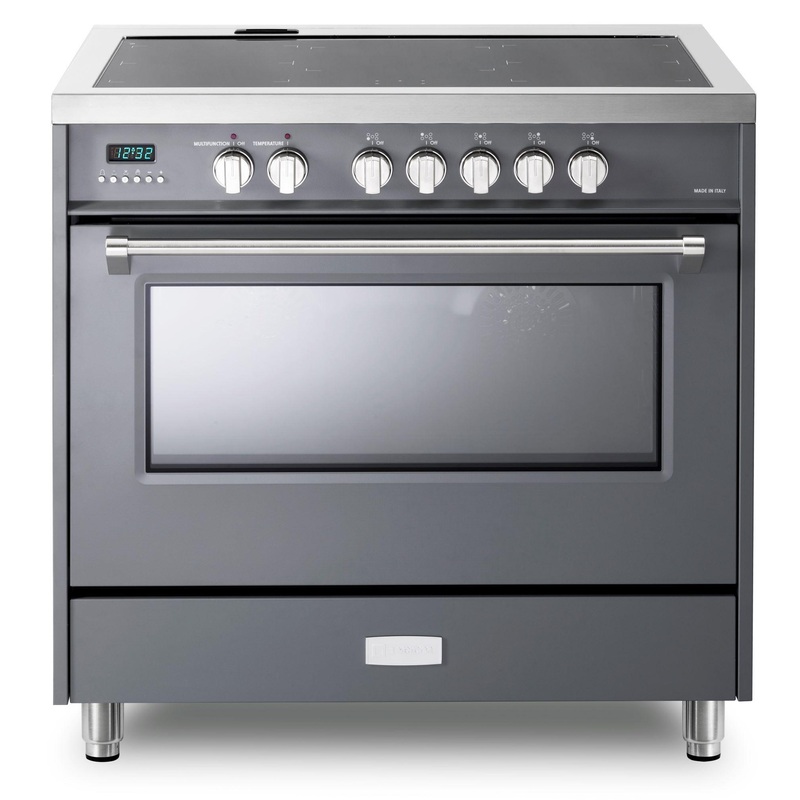 Verona VDFSIE365SG Designer 36″ Induction Single Oven Range – Slate Gray