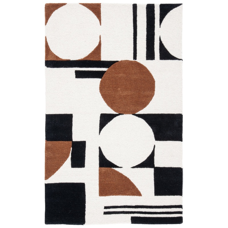 Antoni Handmade Wool Ivory/Black/Brown Rug AllModern Rug Size: Rectangle 2′ x 3′