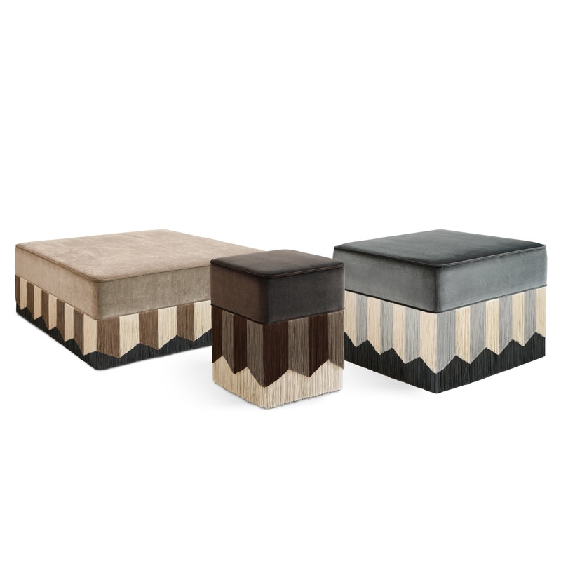 Plisse Square Pouf