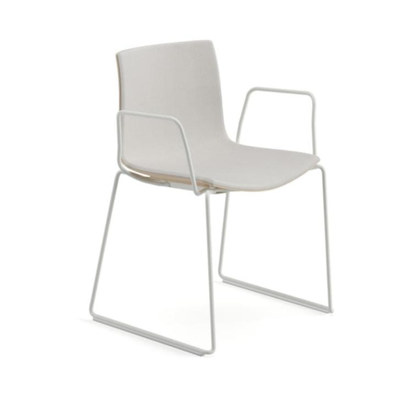 Catifa 46 Sled Base & Wood Shell with front-face upholstery
