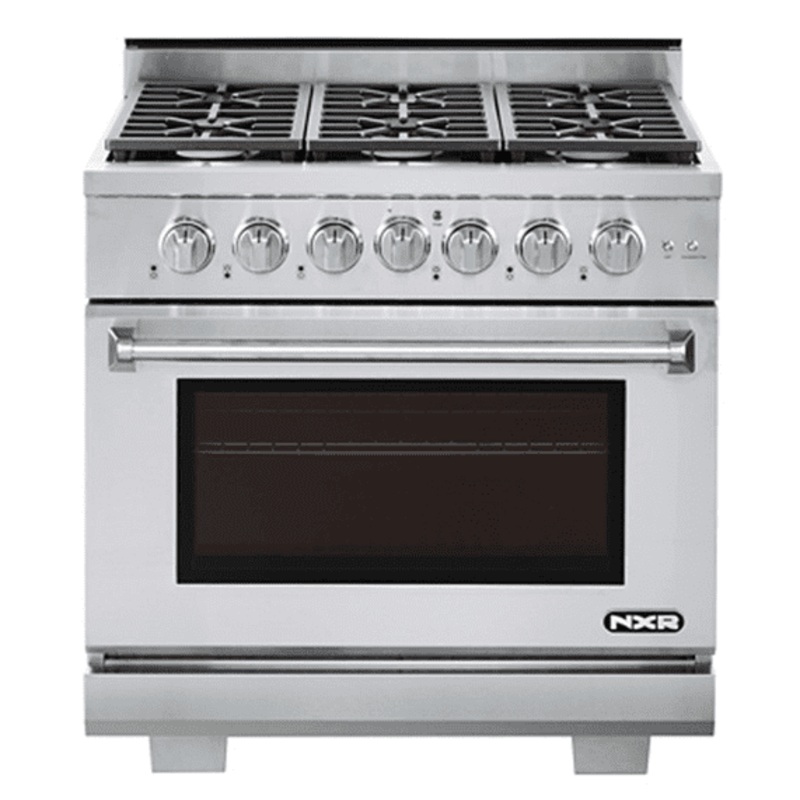 Nxr Ranges AK3605LP Nxr 36″ Professional Range With Six Burners, Convection Oven, Liquid Propane (Culinary Series)