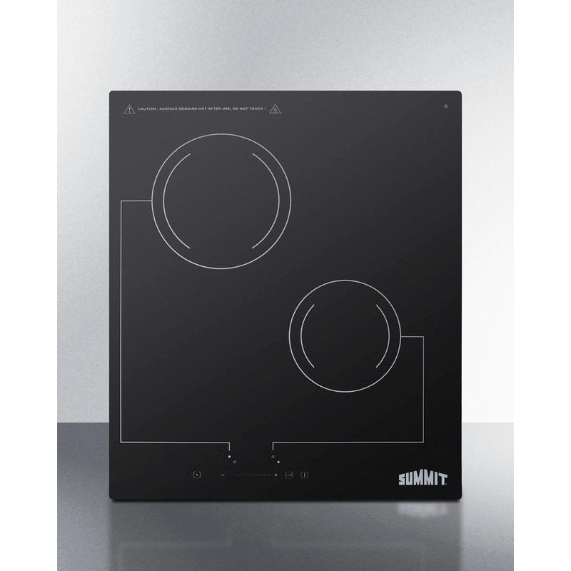 Summit CR2B228T 18″ Wide 220v 2-burner Radiant Cooktop