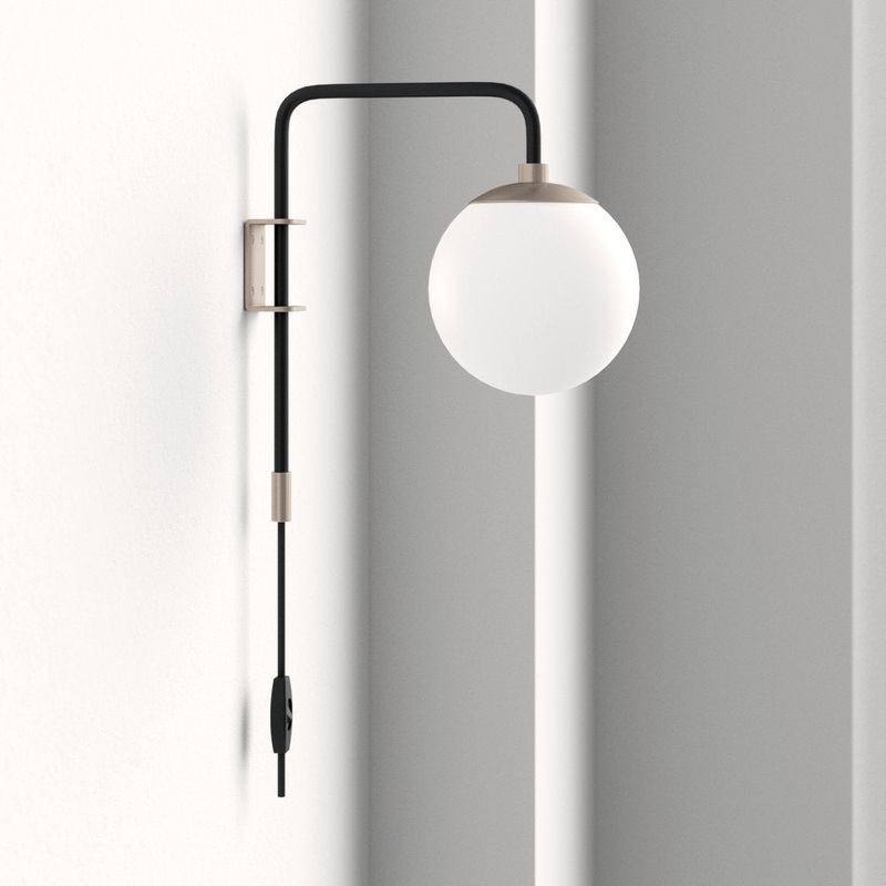 Birchanger 1 – Light Plug-In Armed Sconce Wrought Studio Finish: Satin Brass