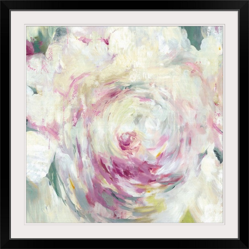 Shabby Peony I’ – Print House of Hampton Size: 38″ H x 38″ W x 1″ D Format: Black Frame