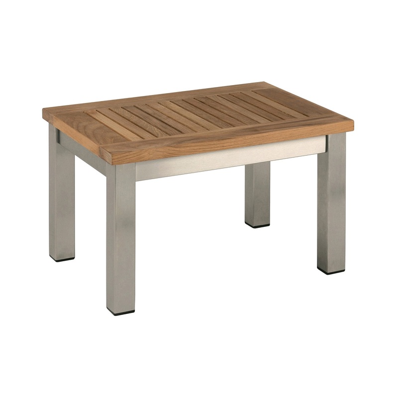 Equinox Rectangular Lounger Side Table – Teak Top