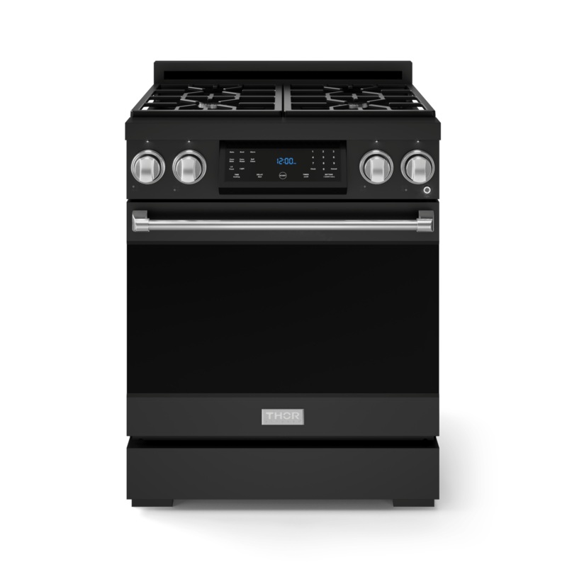 Thor Kitchen RSG30BSS 30 Inch Professional Gas Range With Tilt Panel Touch Control In Matte Black/Stainless Steel Gordon Ramsay Series – Rsg30B-Ss