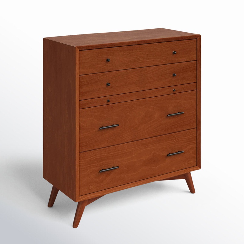 Williams 4 Drawer 38” W Solid Wood Chest AllModern Color (Frame/Drawer): Chestnut