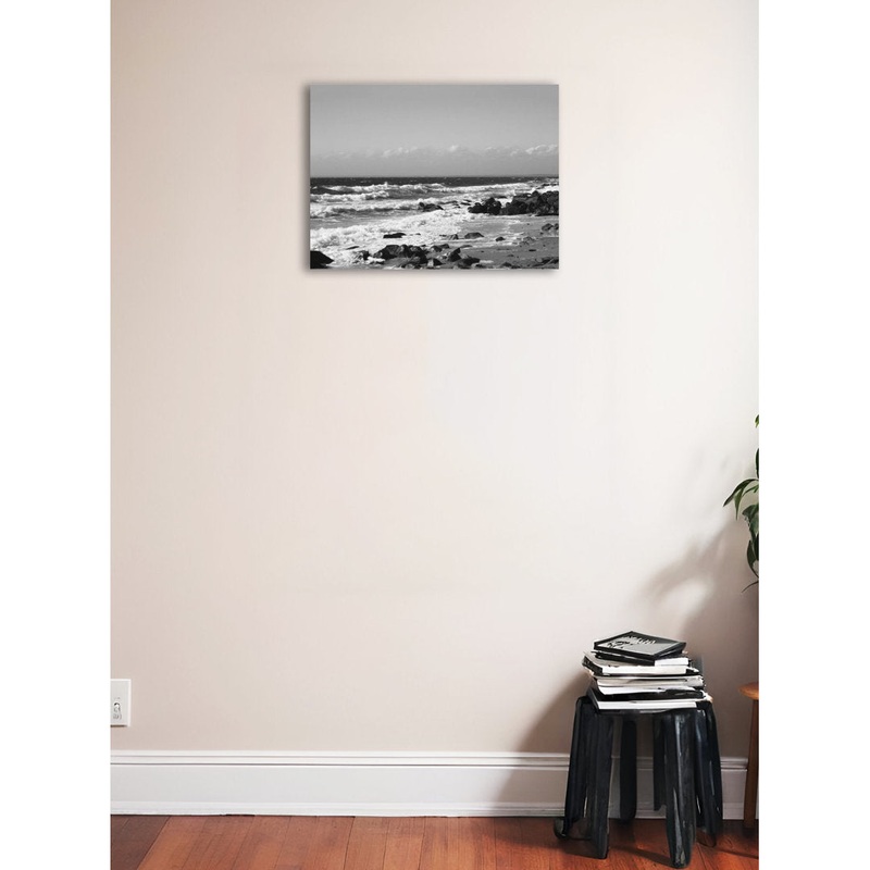 ‘Photo of Black and White Waves Beach Scene’ Joseph Condon Photographic Print on Wrapped Canvas Buy Art For Less Size: 18″ H x 24″ W x 1.5″ D