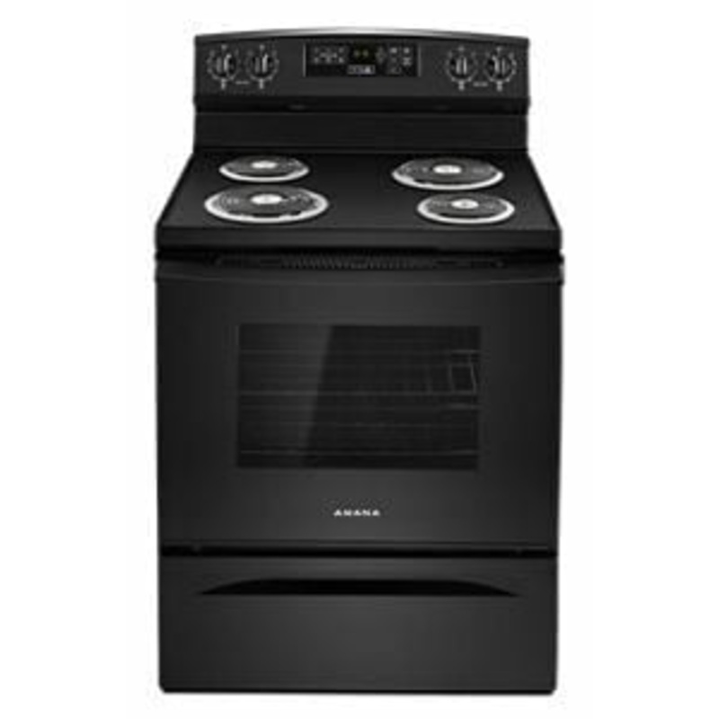 Amana ACR4503SFB 30-Inch Electric Range With Self-Clean Option – Black