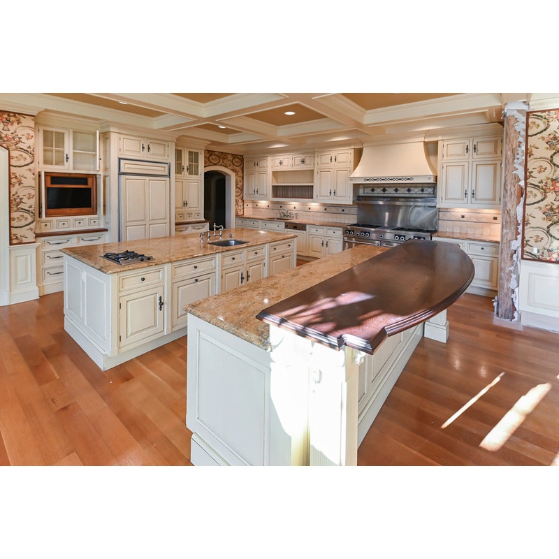 Christopher Peacock Traditional Cream Kitchen with Double Island, Granite Countertops & Appliances