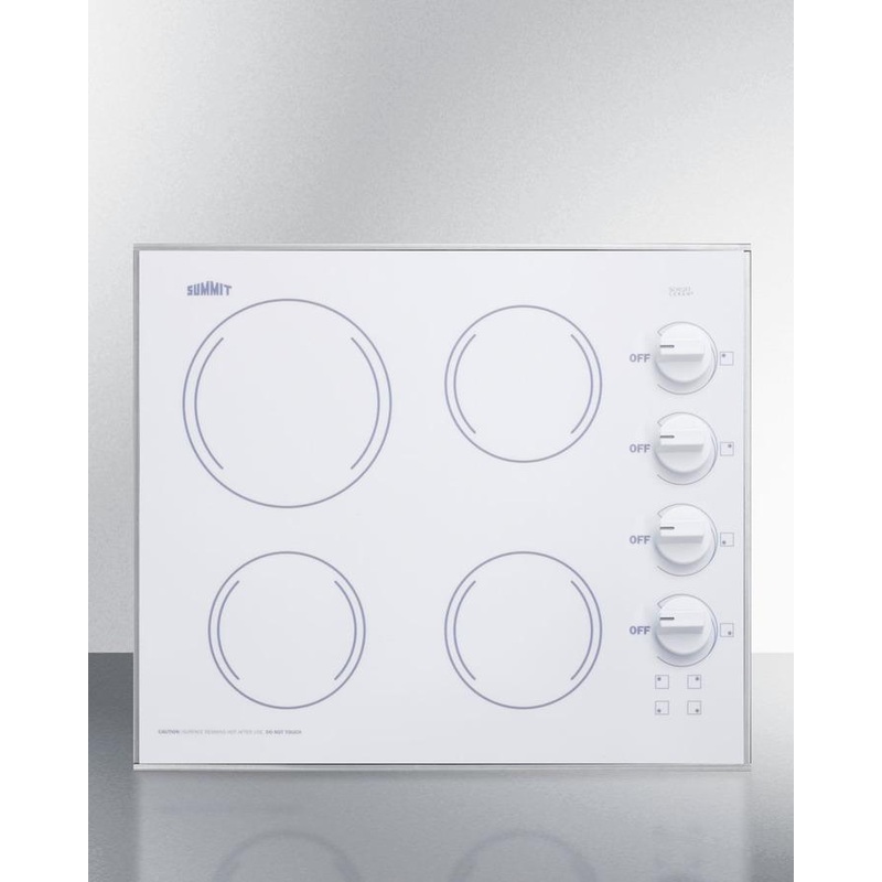 Summit CR425WH 24″ Wide 230v 4-burner Radiant Cooktop