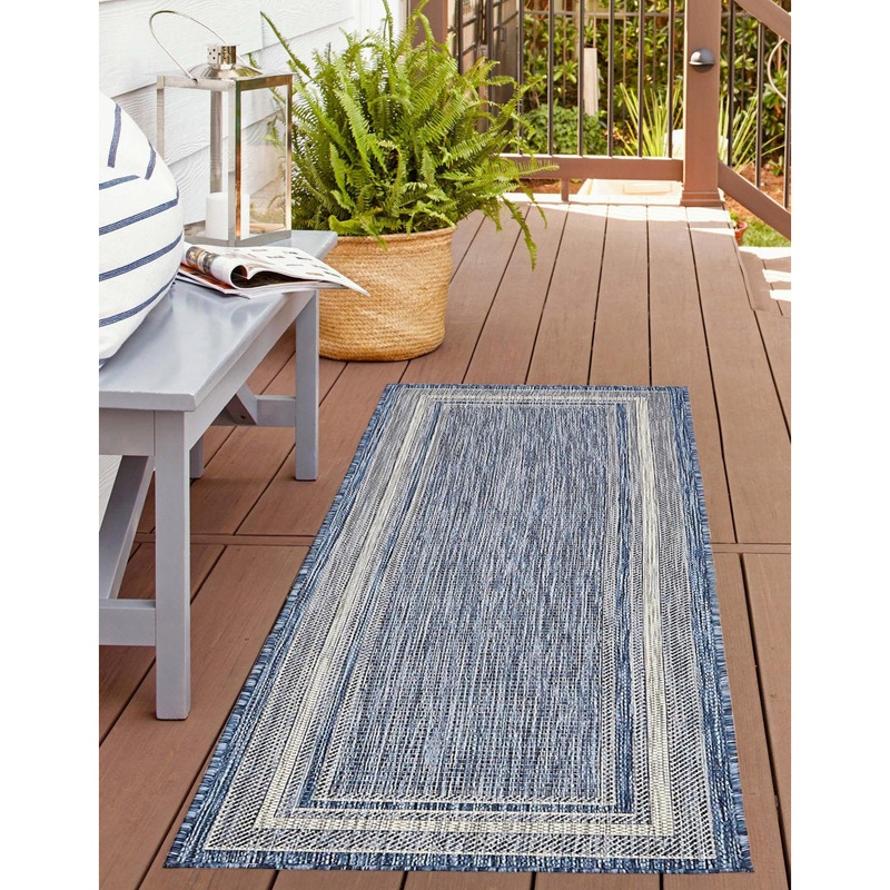 Swanee Blue Indoor / Outdoor Area Rug Arlmont & Co. Rug Size: Runner 2′ x 8′