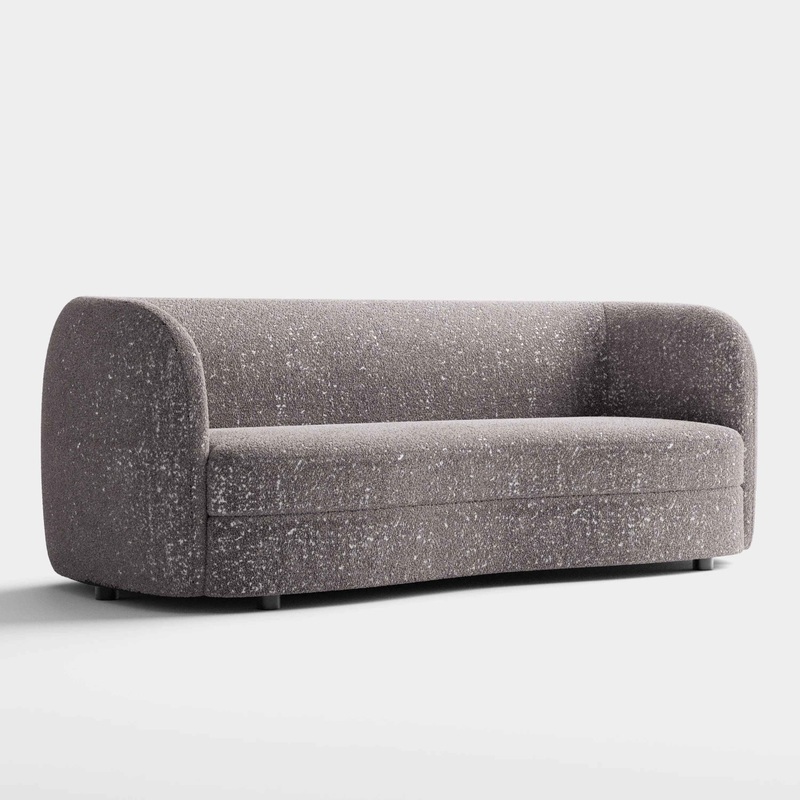 Tuxedo Arm Curved Sofa