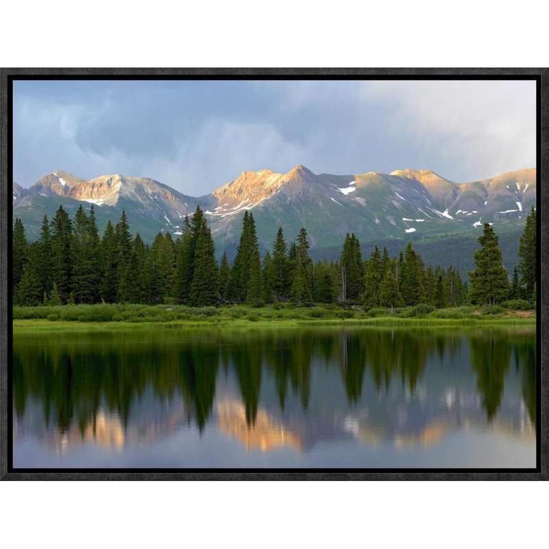 West Needle Mountains Reflected in Molas Lake, Weminuche Wilderness, Colorado by Tim Fitzharris Framed Photographic Print on Canvas Global Gallery Size: 12″ H x 16″ W x 1.5″ D