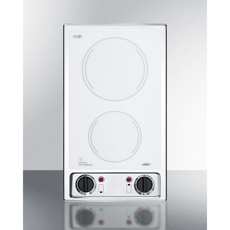 Summit CR2B120WH 12″ Wide 115v 2-burner Radiant Cooktop