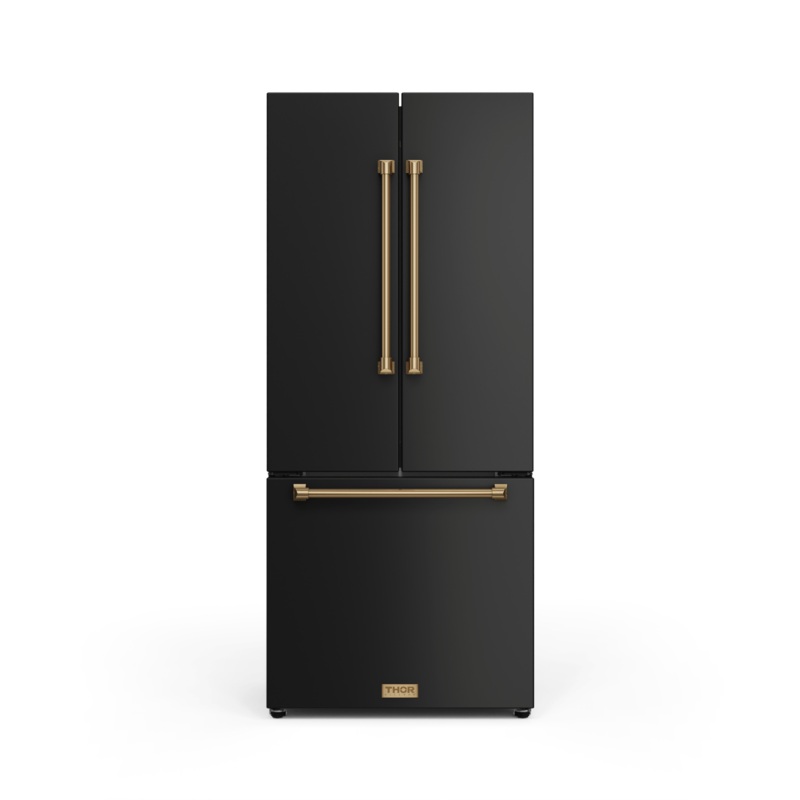 Thor Kitchen RF3017FFD00BRZ 30 Inch 17.7 Cu Ft French Door Counter Depth Refrigerator With Ice Maker In Black/Bronze Gordon Ramsay Series – Rf3017Ffd00-Brz