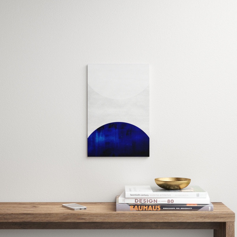 White and Cobalt by LEEMO – Wrapped Canvas Graphic Art Print George Oliver Size: 18″ H x 12″ W x 0.75″ D