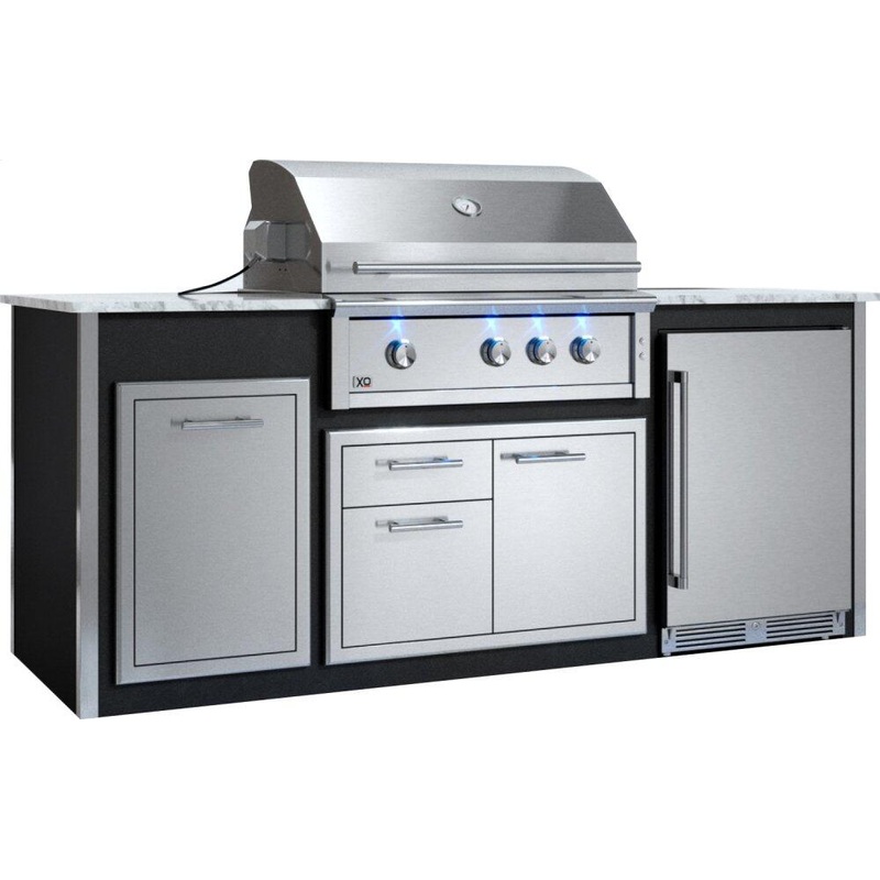 Xo Appliance XOGOK36V1BL Appliance Ready Pre-Assembled 36″ Designer Island Black COMPONENTS SOLD SEPARATELY