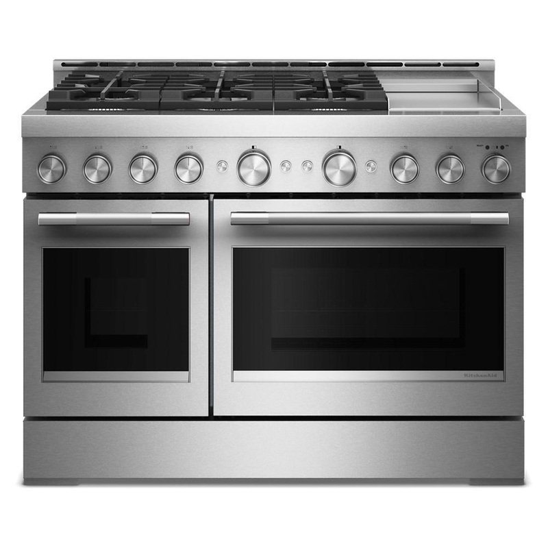 Kitchenaid KFGD948SSS Kitchenaid 48-Inch 6 Burner Commercial-Style Gas Range With Griddle