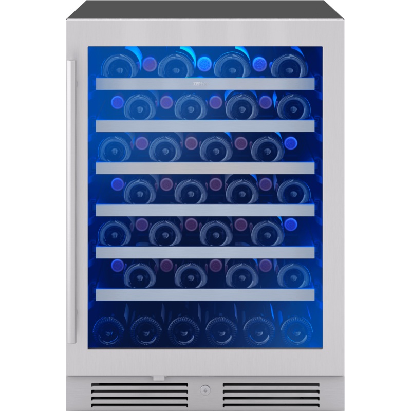 Zephyr PRW24C01CG Presrv Wine Cooler, 24in UC, SS+Gls, Rvs Door, 1Z