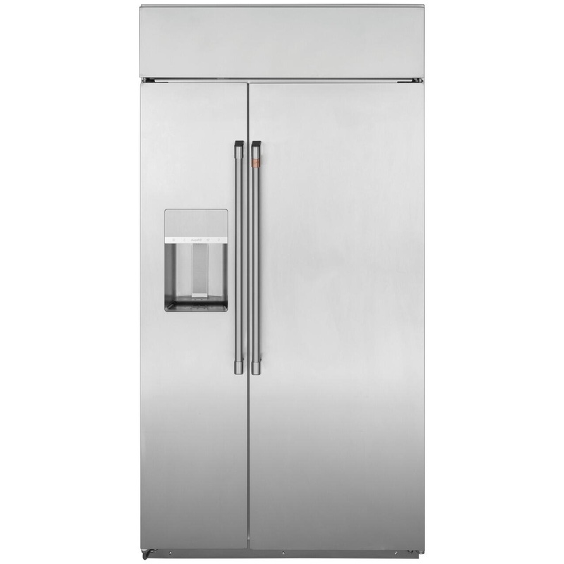 Cafe CSB42YP2RS1 Caf 42″ Smart Built-In Side-By-Side Refrigerator With Dispenser