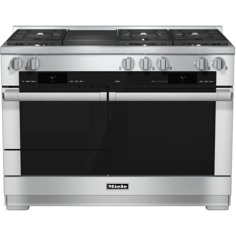 Miele HR19552GCLEANTOUCHSTEEL Hr 1955-2 G – 48 Inch Range Dual Fuel With M Touch Controls, Moisture Plus And M Pro Dual Stacked Burners