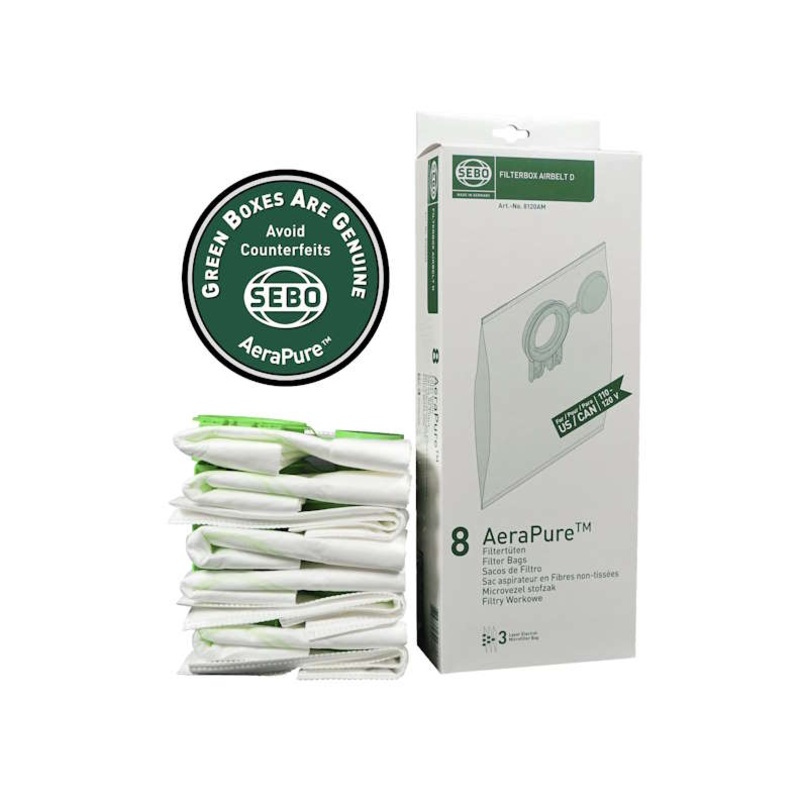 SEBO Airbelt D Ultra 3-Ply AeraPure Filter Bag – 176 pack