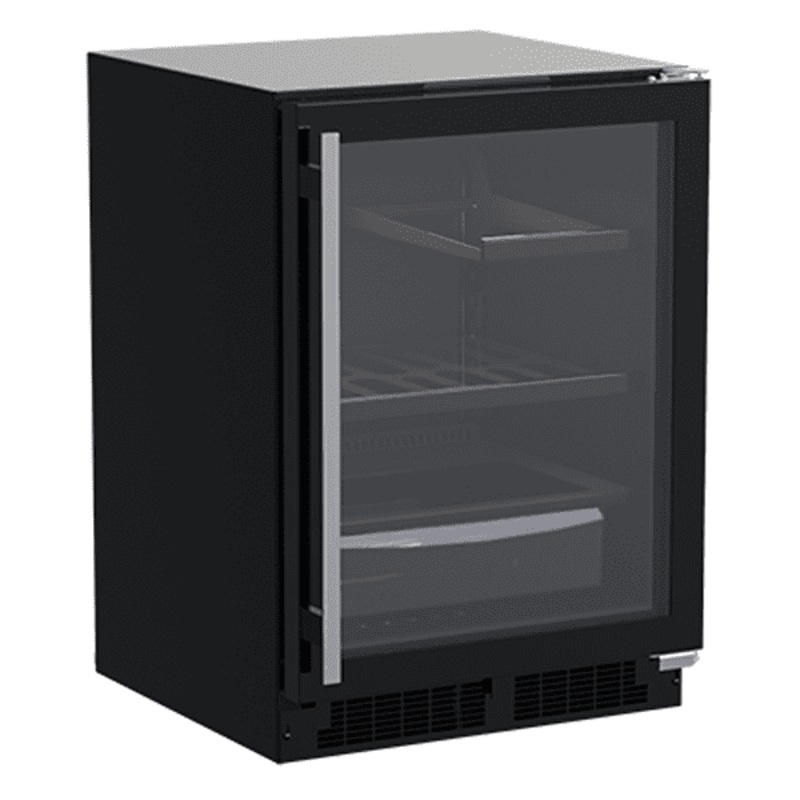 Marvel MLRE224BG01A 24-In Built-In Refrigerator With 3-In-1 Convertible Shelf And Maxstore Bin With Door Style – Black Frame Glass