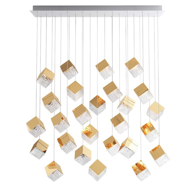 Pyrite Rectangle LED Chandelier